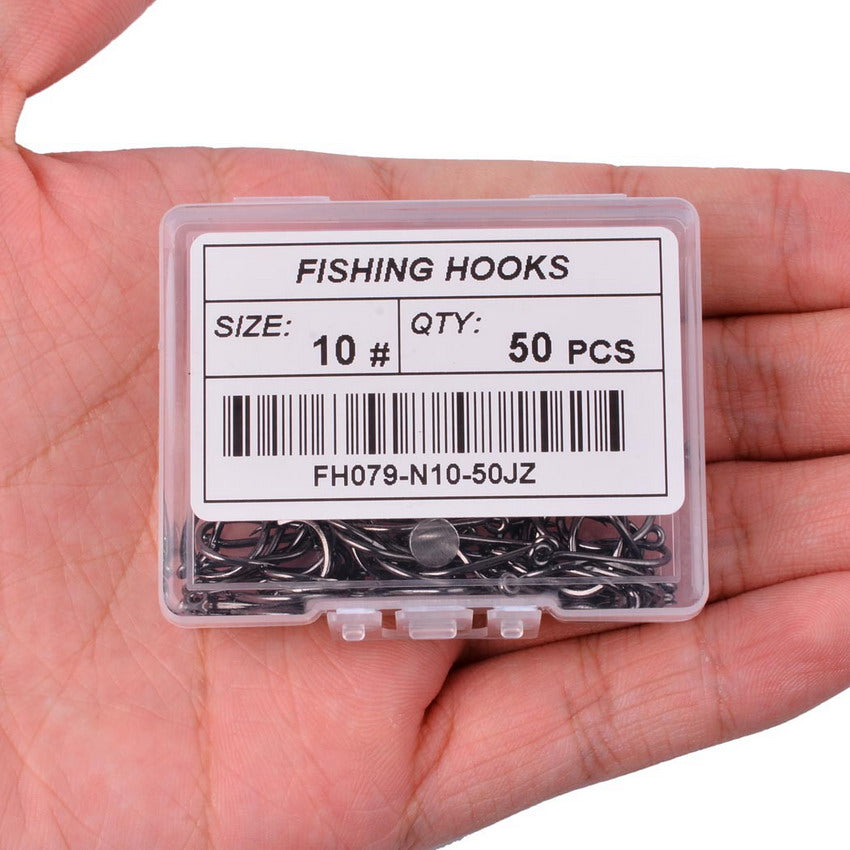 50pcs / 20pcs / Box Circle Carp Eyed Fishing Hook Size 2-22# Ring Eye