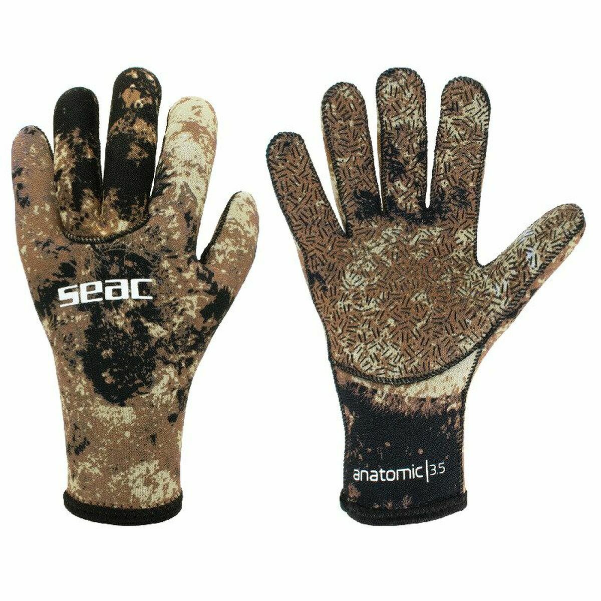 Fishing gloves Seac Seac Camo 3,5 MM Brown