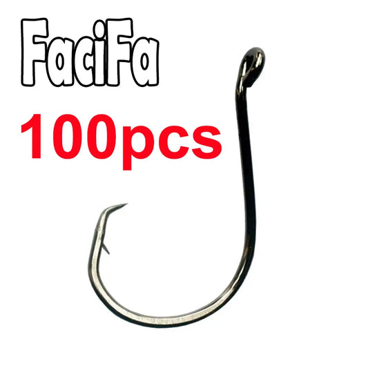 100 pcs Octopus Offset Sport Circle Fishing Hook Carp Fishhook Jig Big