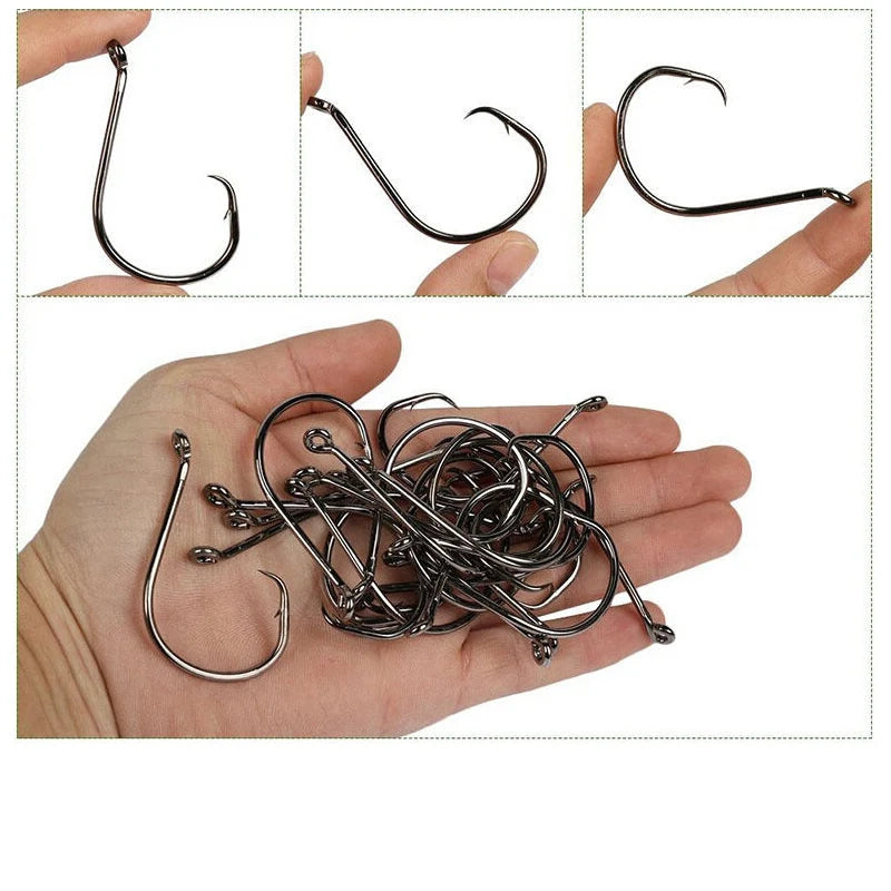 100 pcs Octopus Offset Sport Circle Fishing Hook Carp Fishhook Jig Big