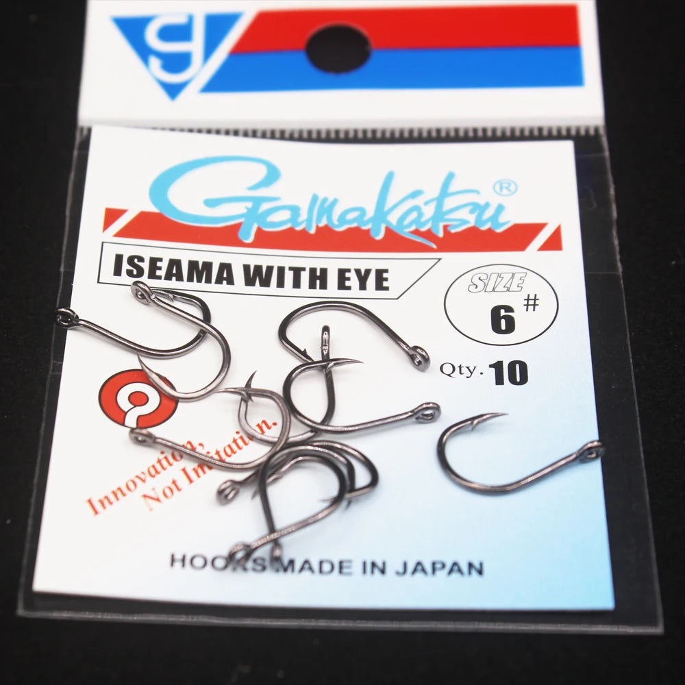 10pcs/lot  Iseama Circle Carp Eyed Fishing Hooks Size 1/0-14# Ring eye