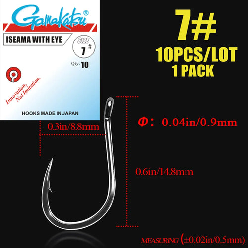 10pcs/lot  Iseama Circle Carp Eyed Fishing Hooks Size 1/0-14# Ring eye