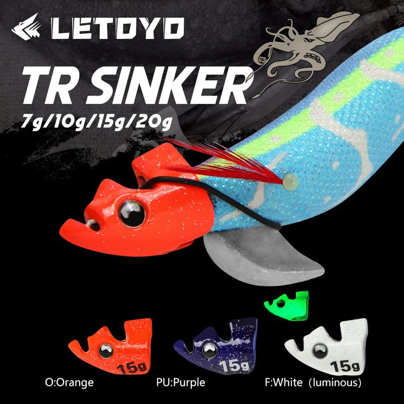 LETOYO 2PCS Luminous EGI for tip run squid lure TR Sinker weight eging