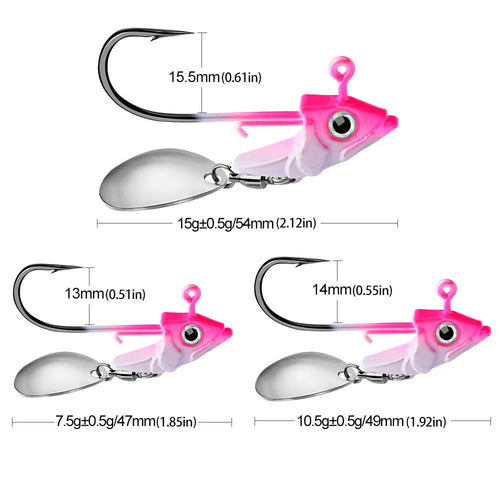 1pc Jig Head 7.5g 10.5g 15g Fishing Lures Sinking Rotating Sequin