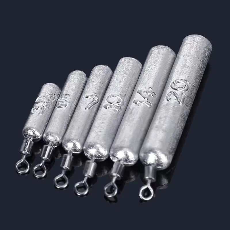 10pcs Fishing Weight Sinker Set 5g 10g 20g Carp Fish Baits Elongated