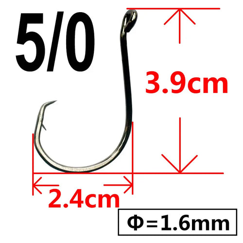 100 pcs Octopus Offset Sport Circle Fishing Hook Carp Fishhook Jig Big