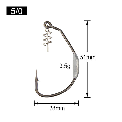 Spinpoler Raptor Weighted Swimbait Hook With Centering Pin 5/0 7/0