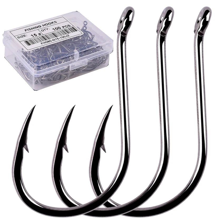 Aorace 100pcs/Box Fishing Hooks Iseama Circle Carp Eyed Fishing Hook