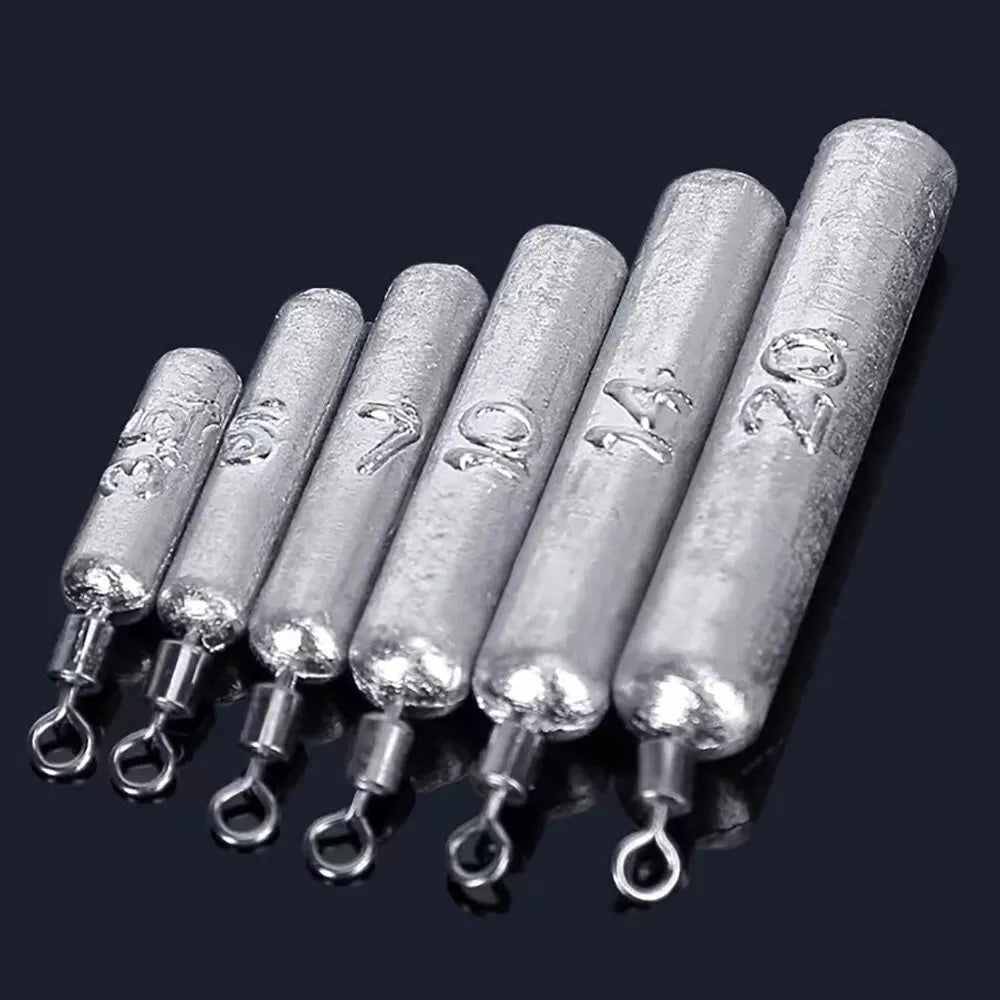 Fishing Weight 15PCS/Lot Sinker Mold 3.5g 5g 7g 10g 14g 20g Tube