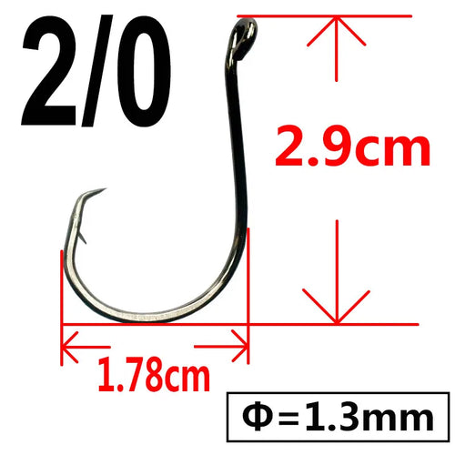 100 pcs Octopus Offset Sport Circle Fishing Hook Carp Fishhook Jig Big