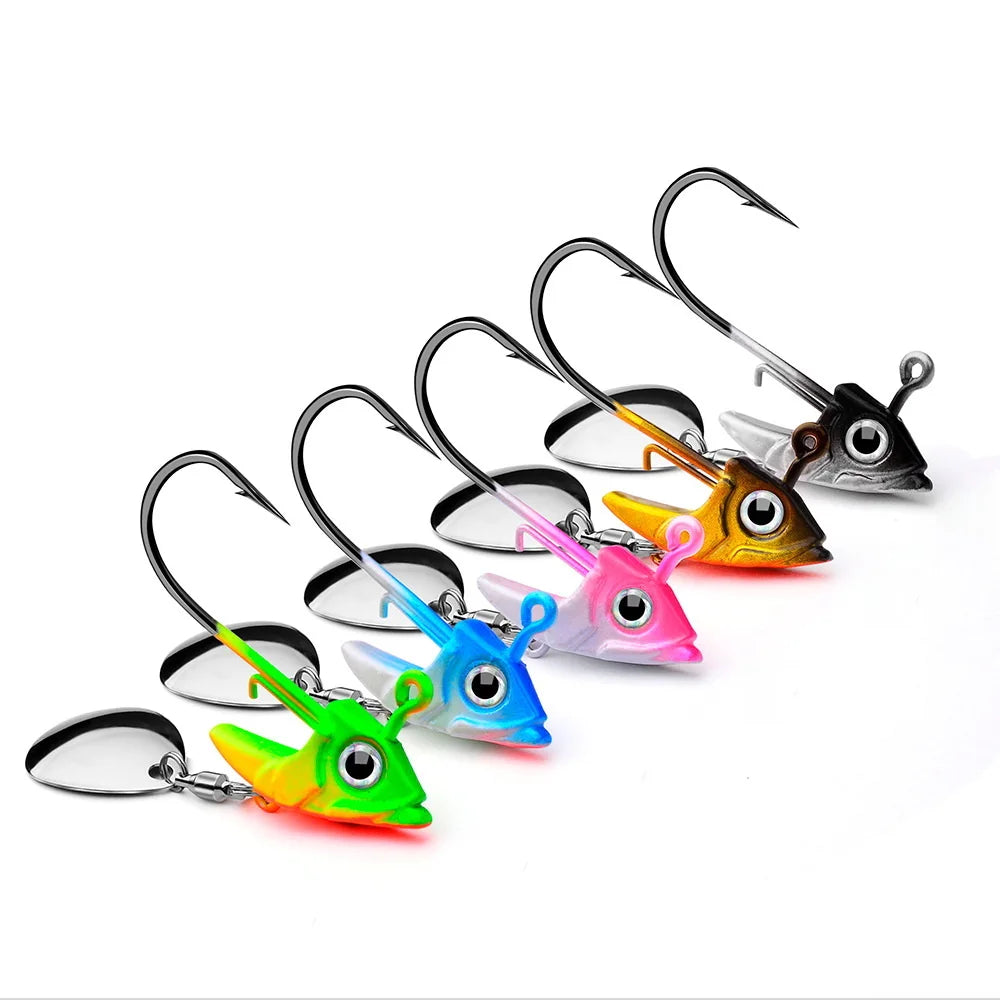 1pc Jig Head 7.5g 10.5g 15g Fishing Lures Sinking Rotating Sequin