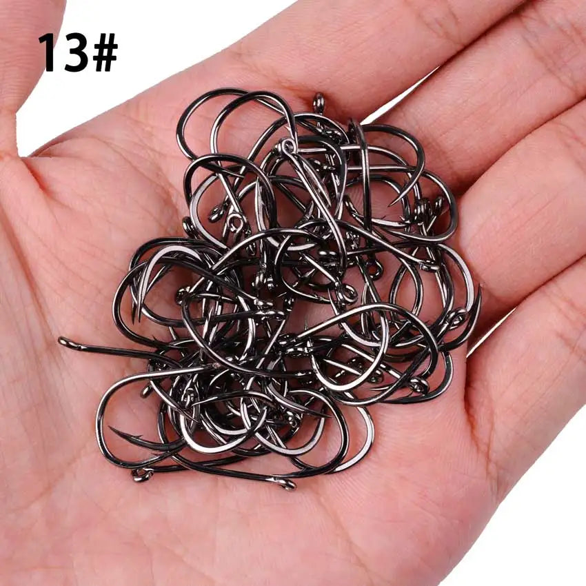 Aorace 100pcs/Box Fishing Hooks Iseama Circle Carp Eyed Fishing Hook