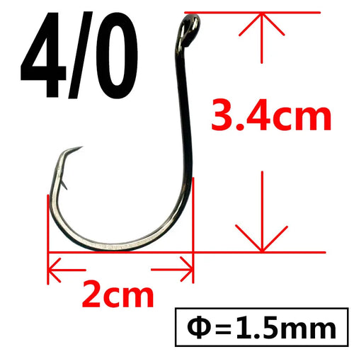 100 pcs Octopus Offset Sport Circle Fishing Hook Carp Fishhook Jig Big