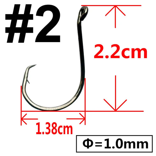 100 pcs Octopus Offset Sport Circle Fishing Hook Carp Fishhook Jig Big