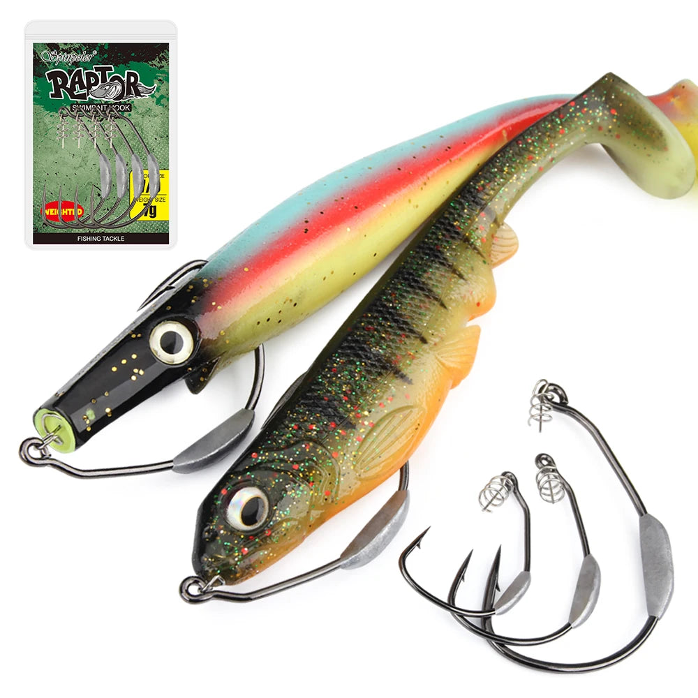 Spinpoler Raptor Weighted Swimbait Hook With Centering Pin 5/0 7/0