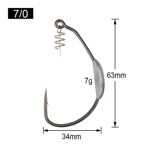 Spinpoler Raptor Weighted Swimbait Hook With Centering Pin 5/0 7/0