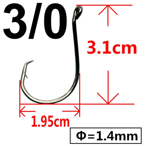 100 pcs Octopus Offset Sport Circle Fishing Hook Carp Fishhook Jig Big