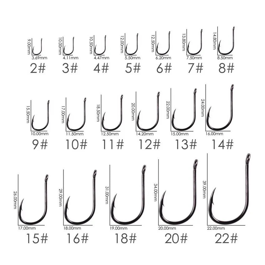 Aorace 100pcs/Box Fishing Hooks Iseama Circle Carp Eyed Fishing Hook