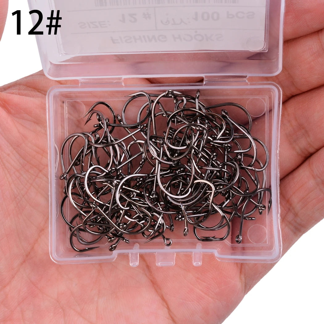 100PCS/Box Fishing Hook Jig Head Fishing Hooks Freshwater Fishhook