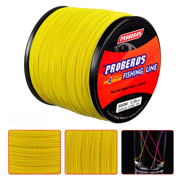 PROBEROS 4 Edited 300M Fish Line, Line number: 3.0 / 35LB(Yellow)